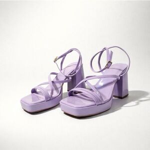 ALDO Taia Light Purple Strappy Wide Heel‎ Sandals